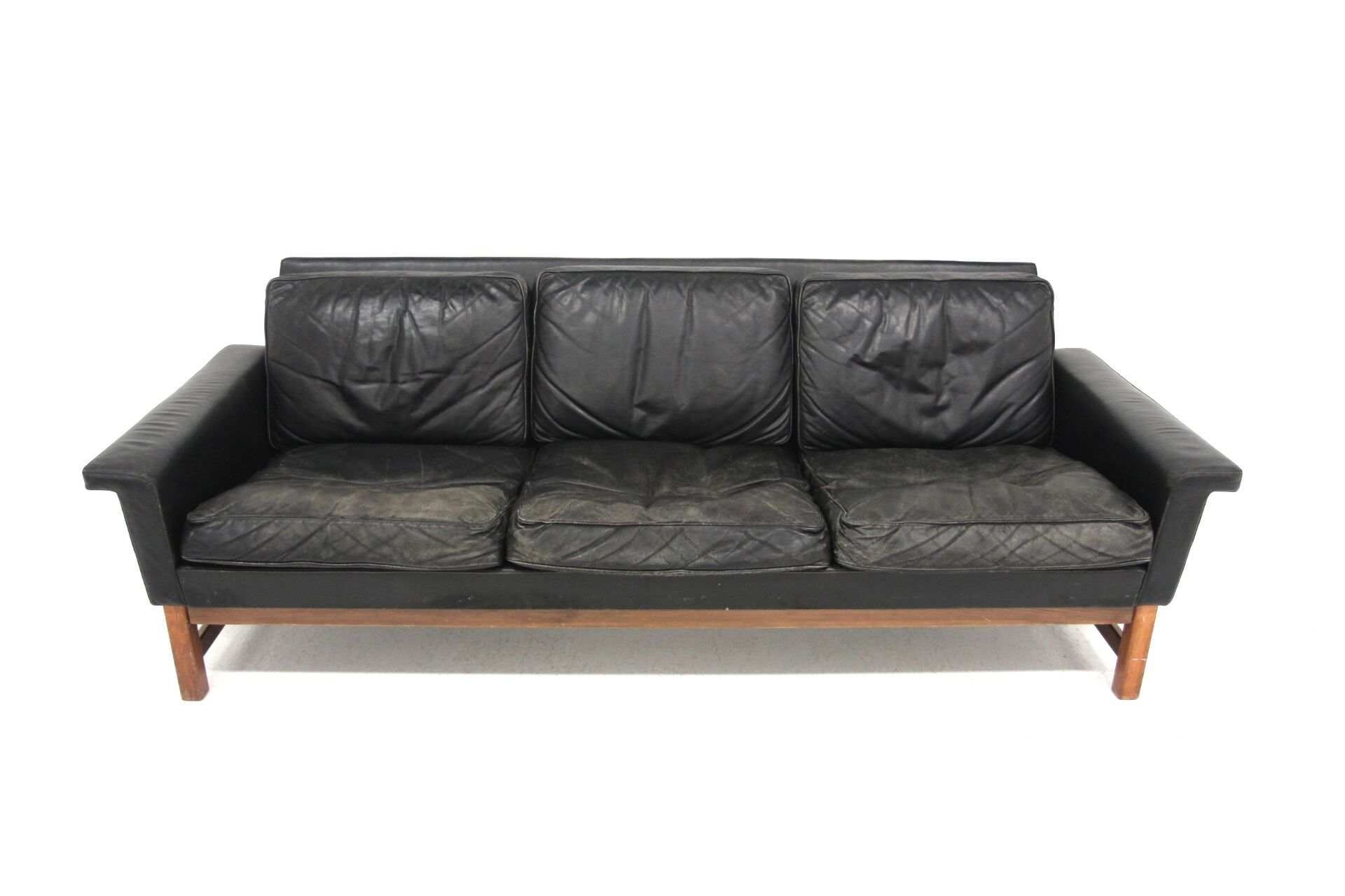 Scandinavian leather sofa 3 seater, Sweden, 1960