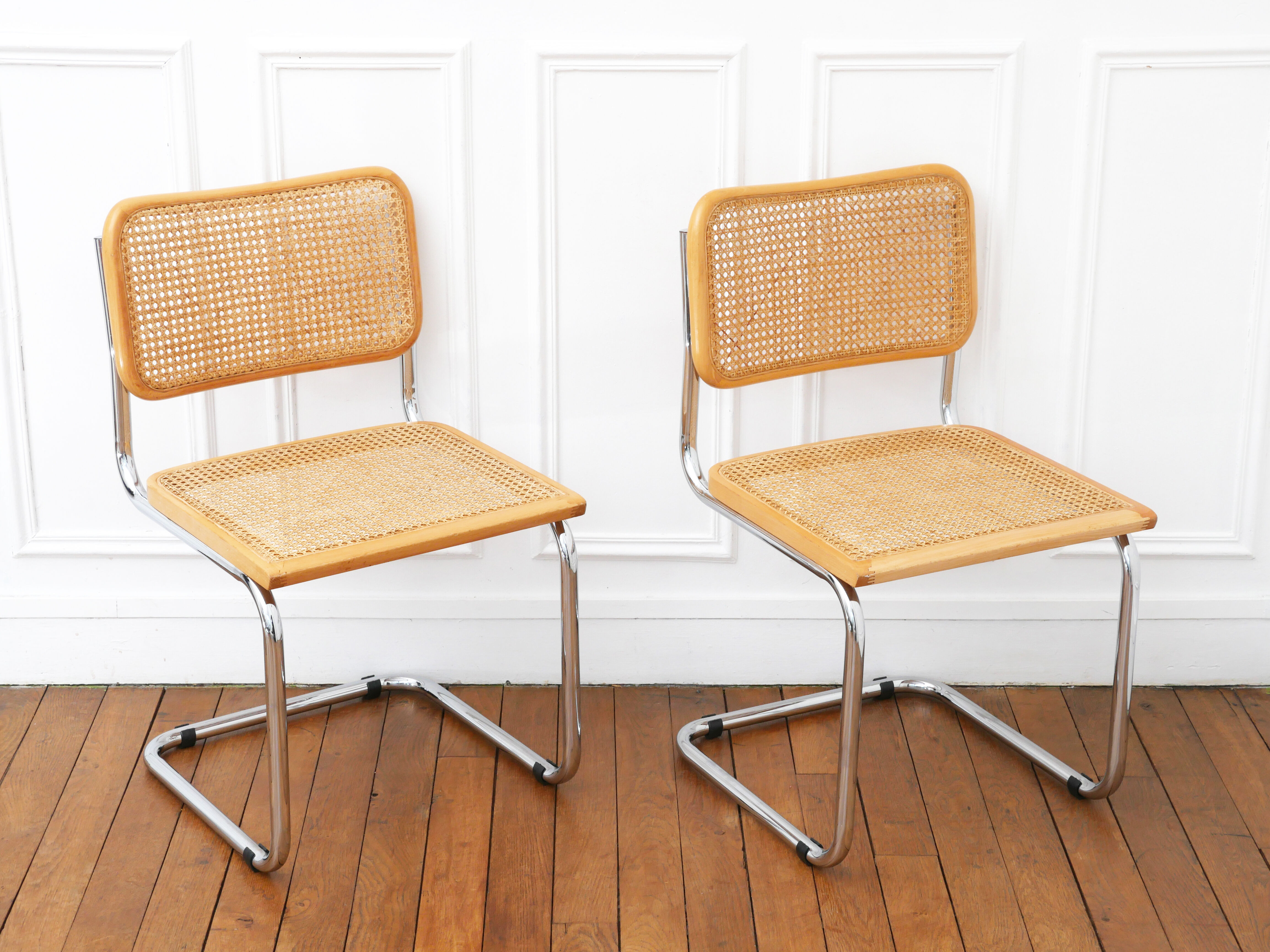 2 chaises Cesca B32 Marcel Breuer - Cannage assises refait