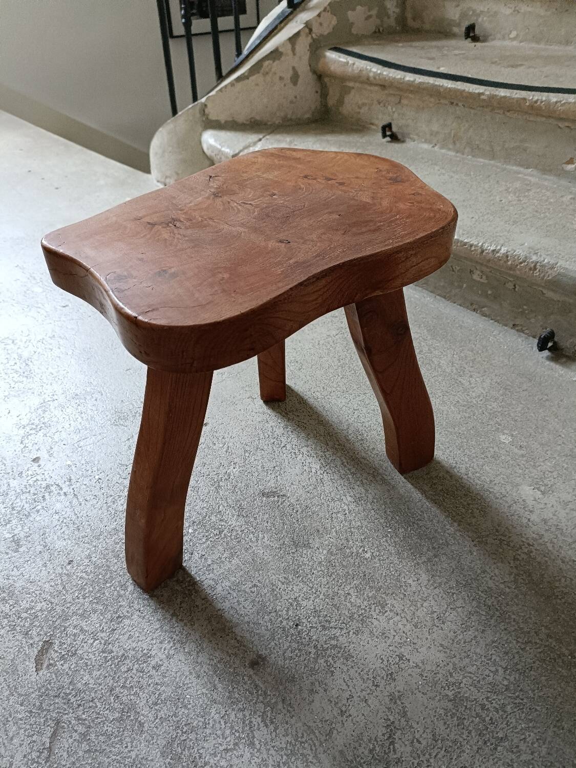 Vintage wooden tripod stool