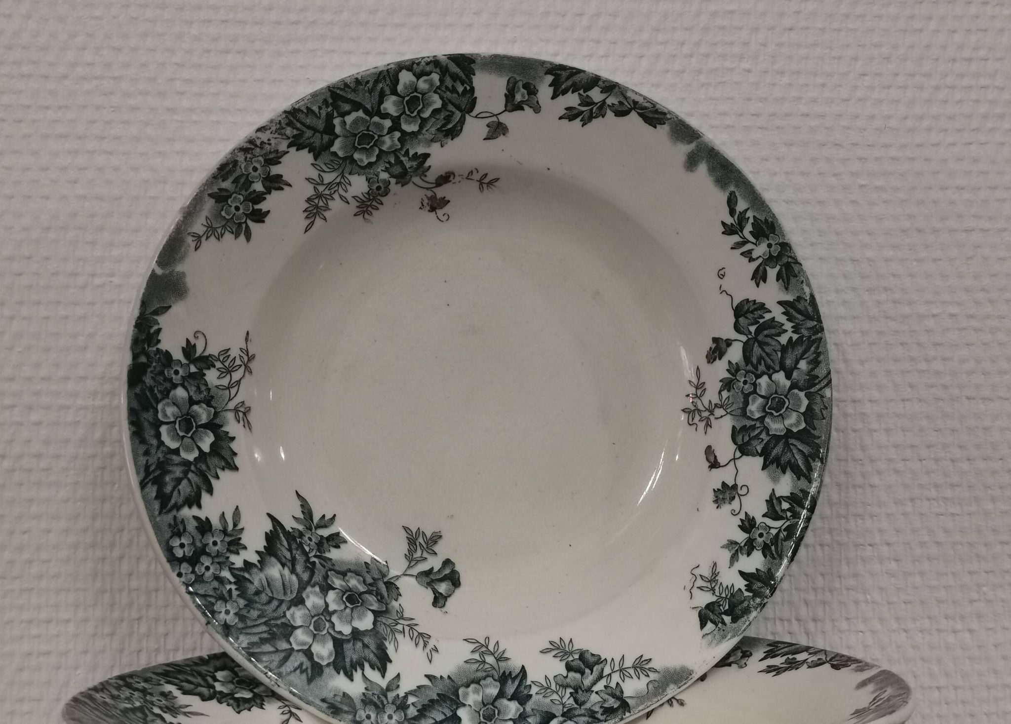 6 assiettes creuses faïence terre de fer Moulin des Loups et Hamages
