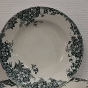 6 assiettes creuses faïence terre de fer Moulin des Loups et Hamages