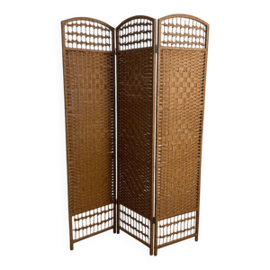 Paravent vintage en rotin