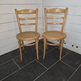 Suite de 2 chaises de bistrot en bois courbé Baumann