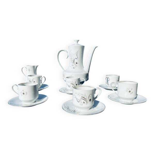 Service à café en porcelaine Bavaria – Eliane de Vercors – 20 pièces