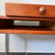 Table basse teck scandinave pieds chromés vintage 1960