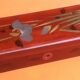Boite, coffret à gants Fudako Japon, bois laqué décor japonisant, années 1930