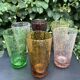 6 vintage 1960s Biot orangeade glasses