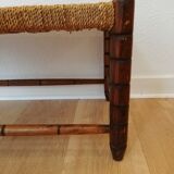 Wooden bench seated in rope 1950