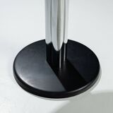 Round sidetable with stone top and three chromed legs