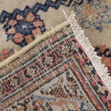 Antique Persian Carpet Handwoven Cream Wool Sarab Rug- 103x384cm