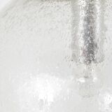 Large glass globe pendant light with bubbles and chrome by Peil & Putzler, Germany, 1970s.