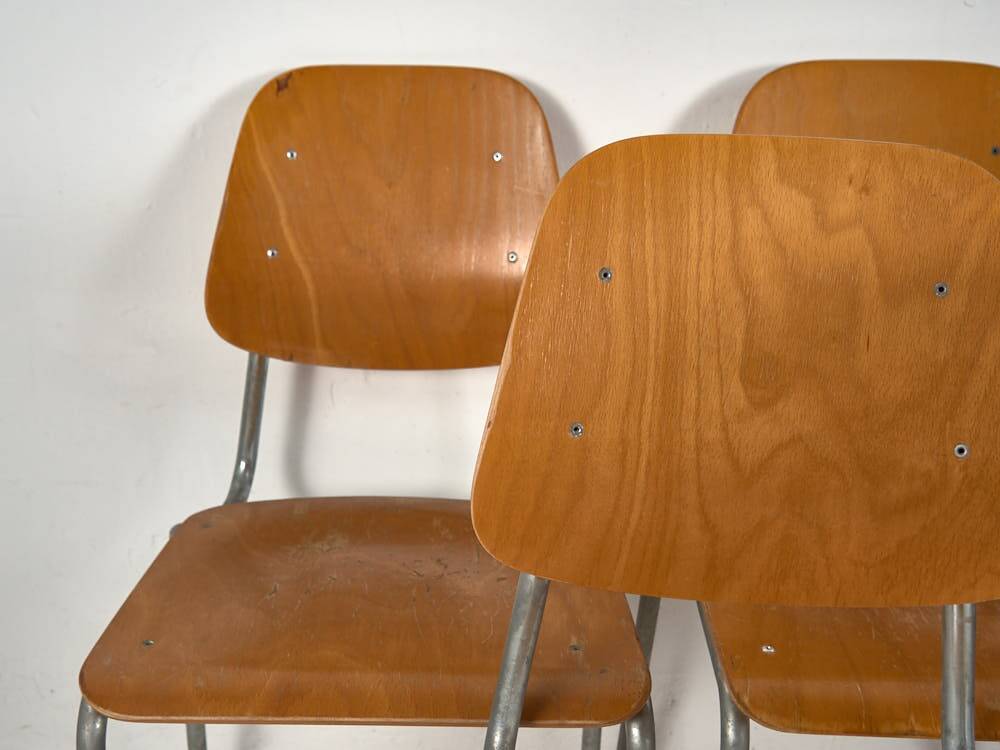 Vintage Industrial Chairs (c.1950). Set of 4 pieces