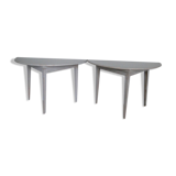 Paire de tables demi lune suedoise