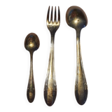 Silver metal cutlery set