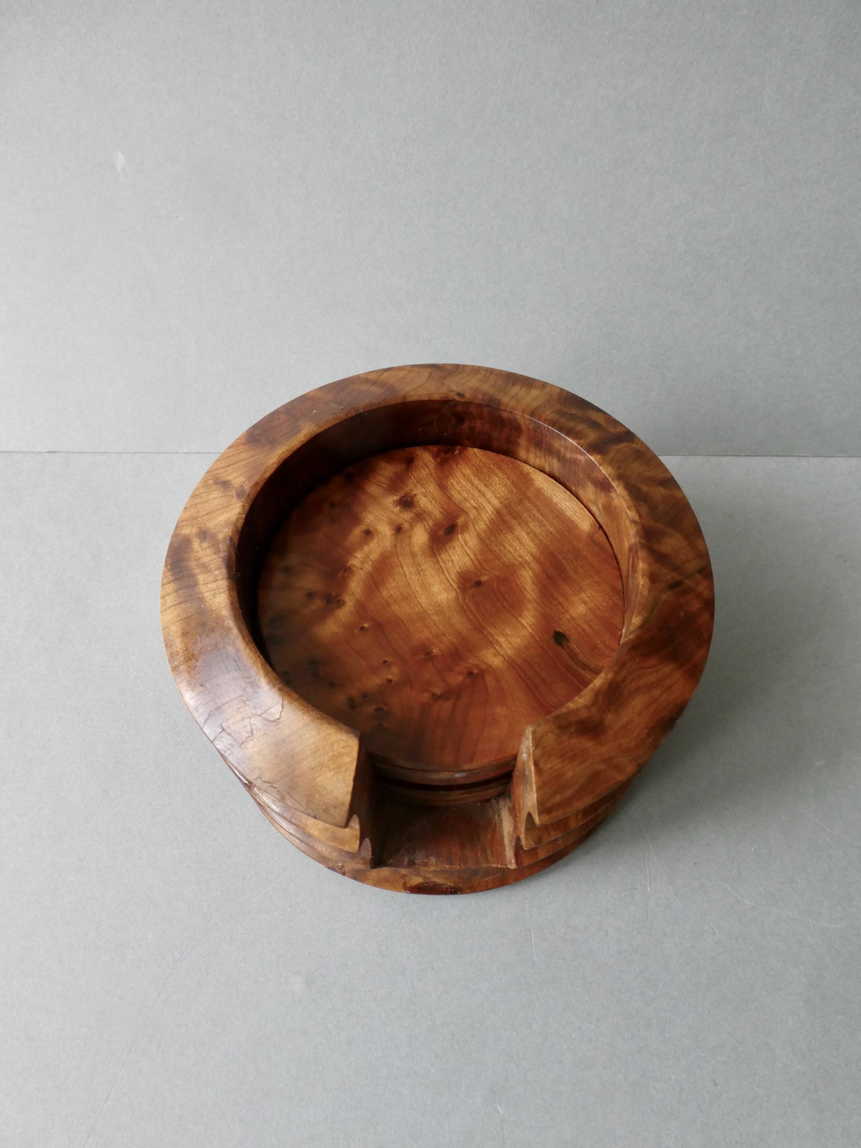8 under glass in elm burl, Art Deco style