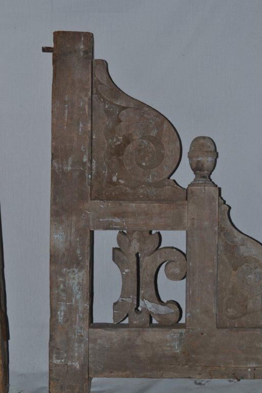 Two parts of railings, kind of crows from the 19th century. century carved wood