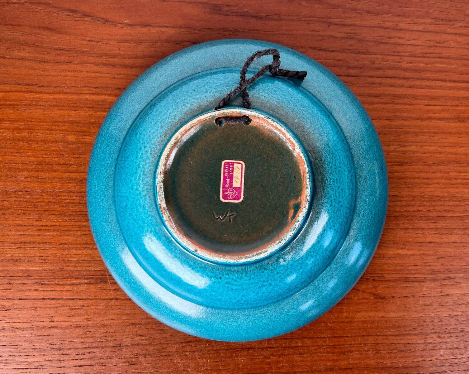 Mid-century modern ceramic wall plate by Wilhelm Kagel, German, 1960s.