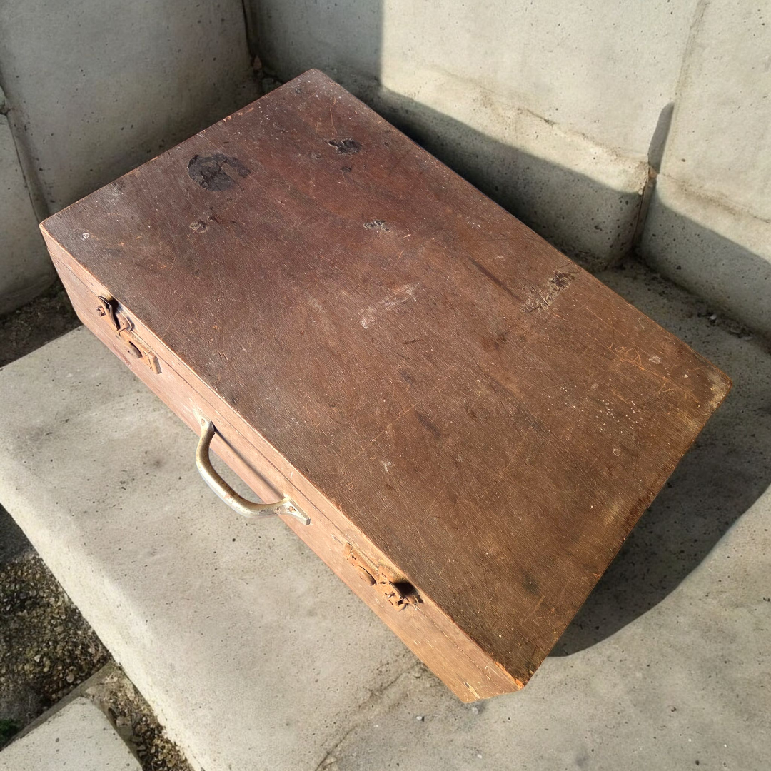 Vintage wooden crate suitcase