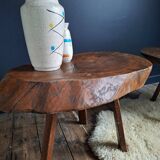 Brutalist tripod coffee tables, vintage furniture