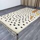 Tapis en laine pure fait main marocaine traditionnelle taille 140 x 260 cm