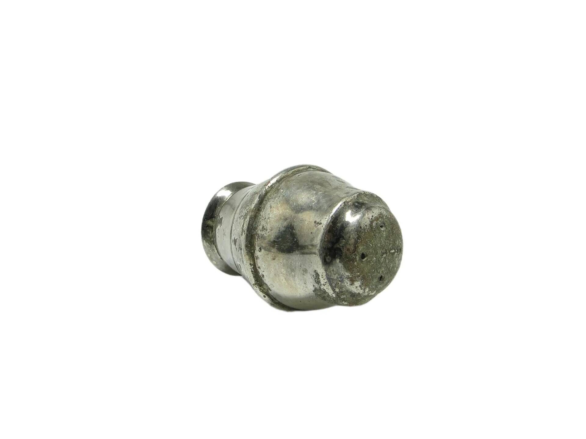 Art Deco salt shaker, silver-plated brass, Belgium, 1930s.