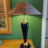 Large cobalt blue ceramic lamp stand