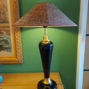 Large cobalt blue ceramic lamp stand