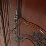 Large French antique carved bridal Armoire in Louis XVI style, 1850