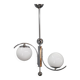 Czechoslovak Art Deco chrome chandelier with opaline glass, 1930s