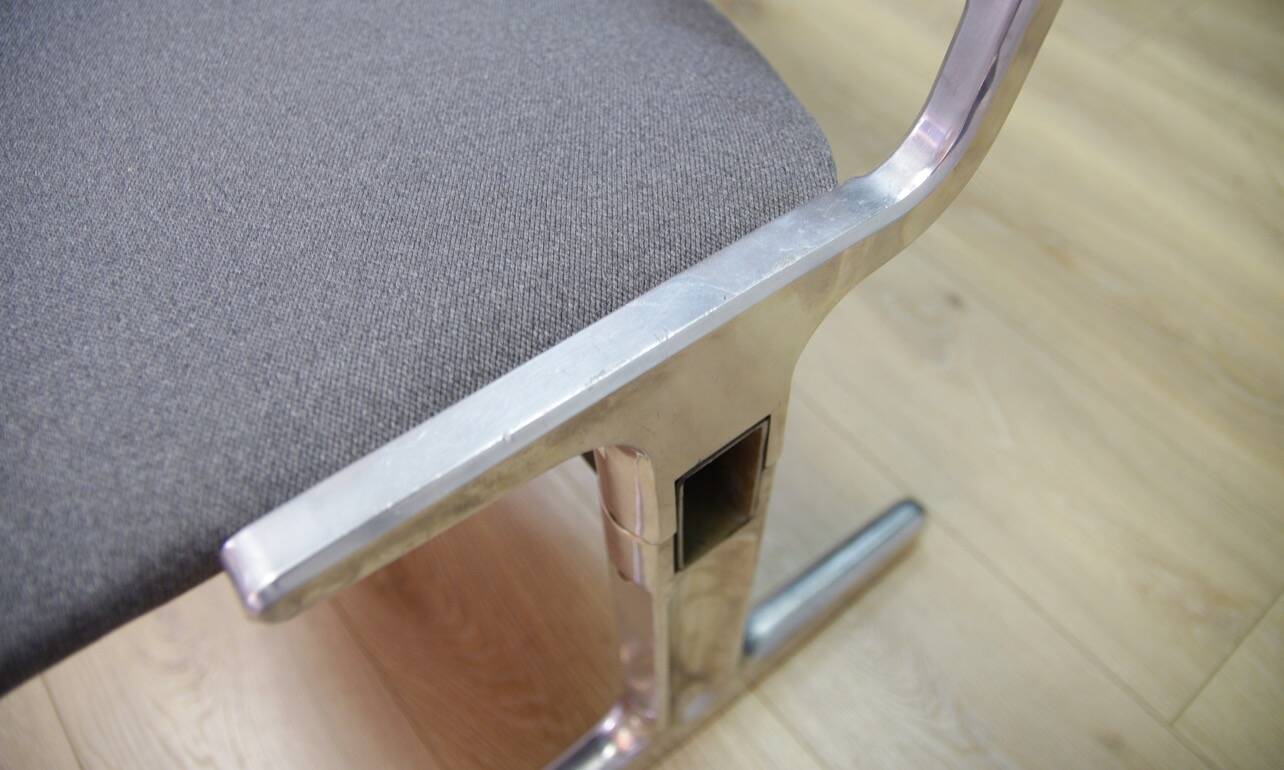 Grey aluminium bench, Danish design, 1960s, production: Denmark