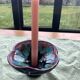 Flamed enamelled ceramic candle holder