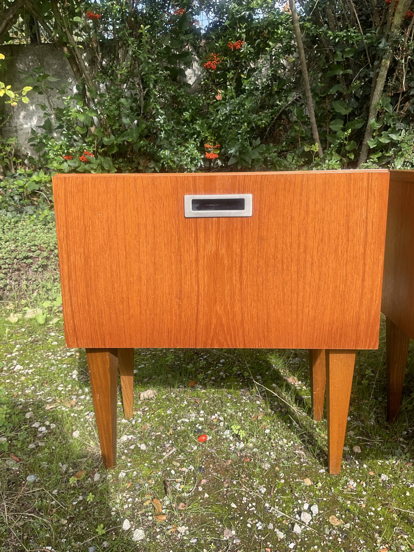 Pair of Scandinavian teak bedside tables from the 60s-70s.