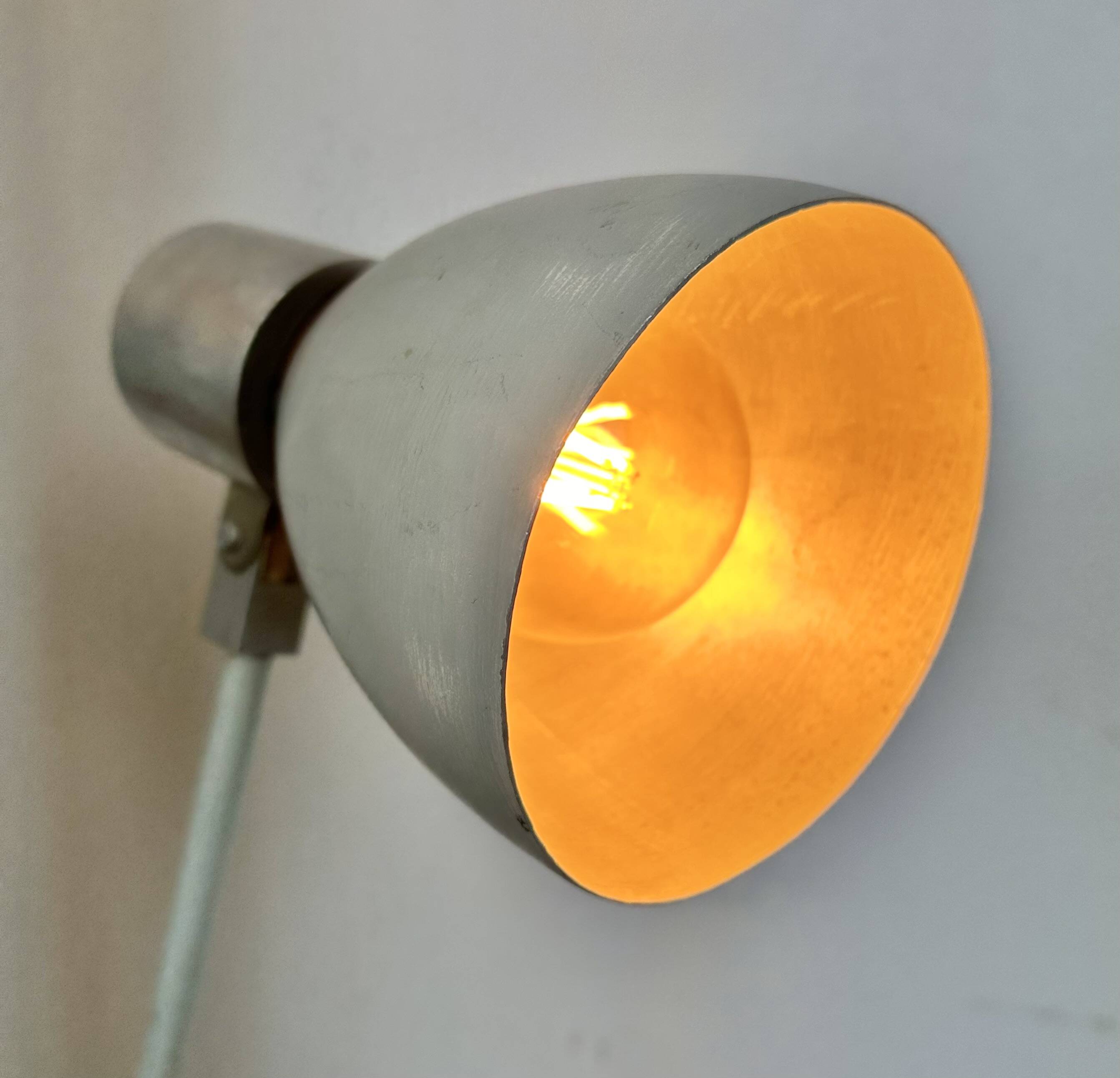 Grey Industrial Wall Lamp from Elektrosvit, 1970s