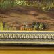19th-century Biedermeier landscape painting with a lake and trees.