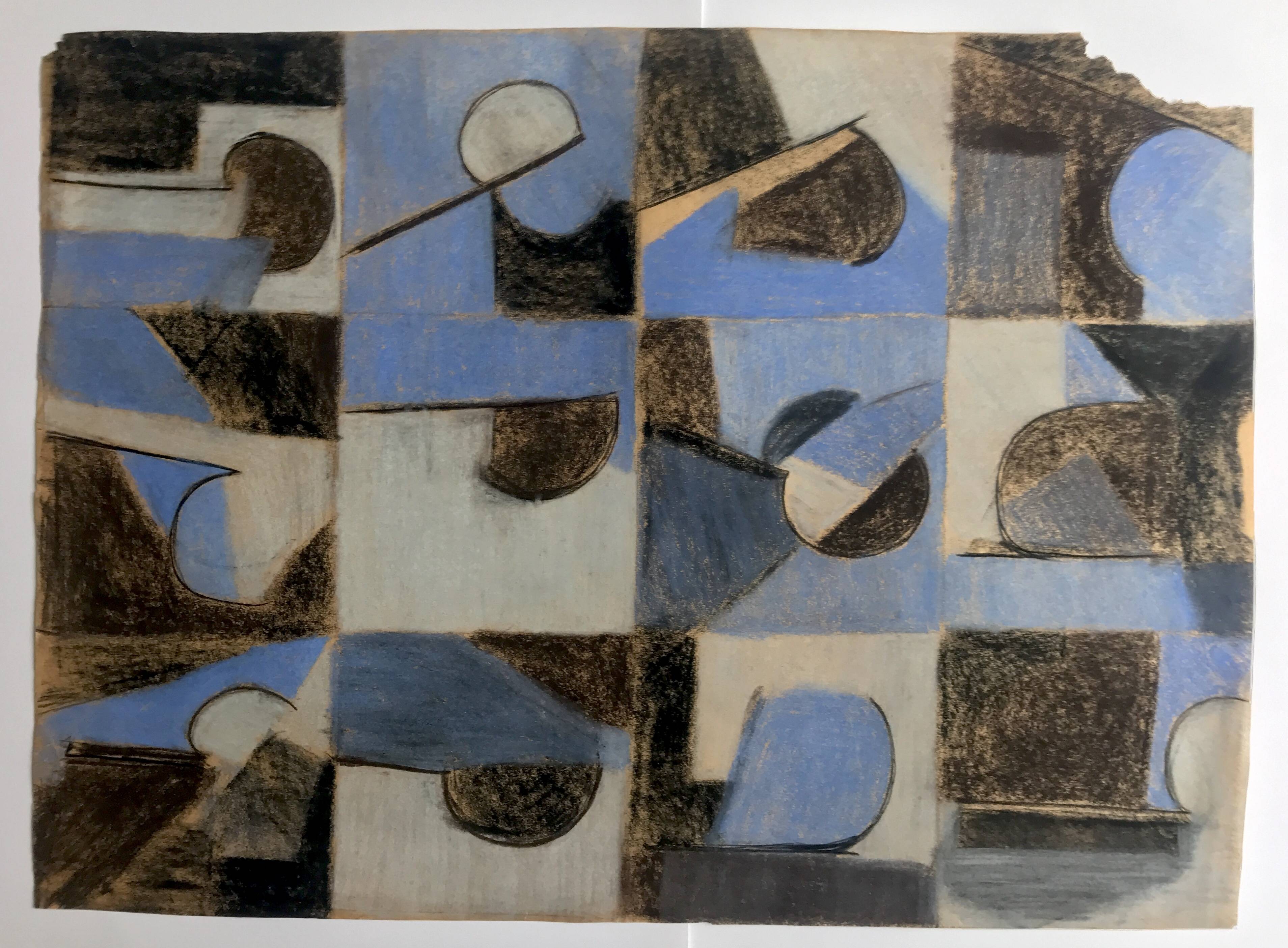 Heide lindecke, untitled, circa 1960-70. mixed media in colors on p