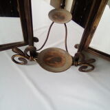 Triptych mirror with candle holder