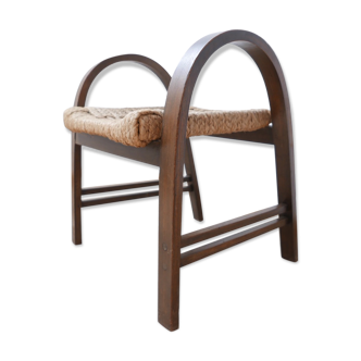 Bentwood and rope french stool