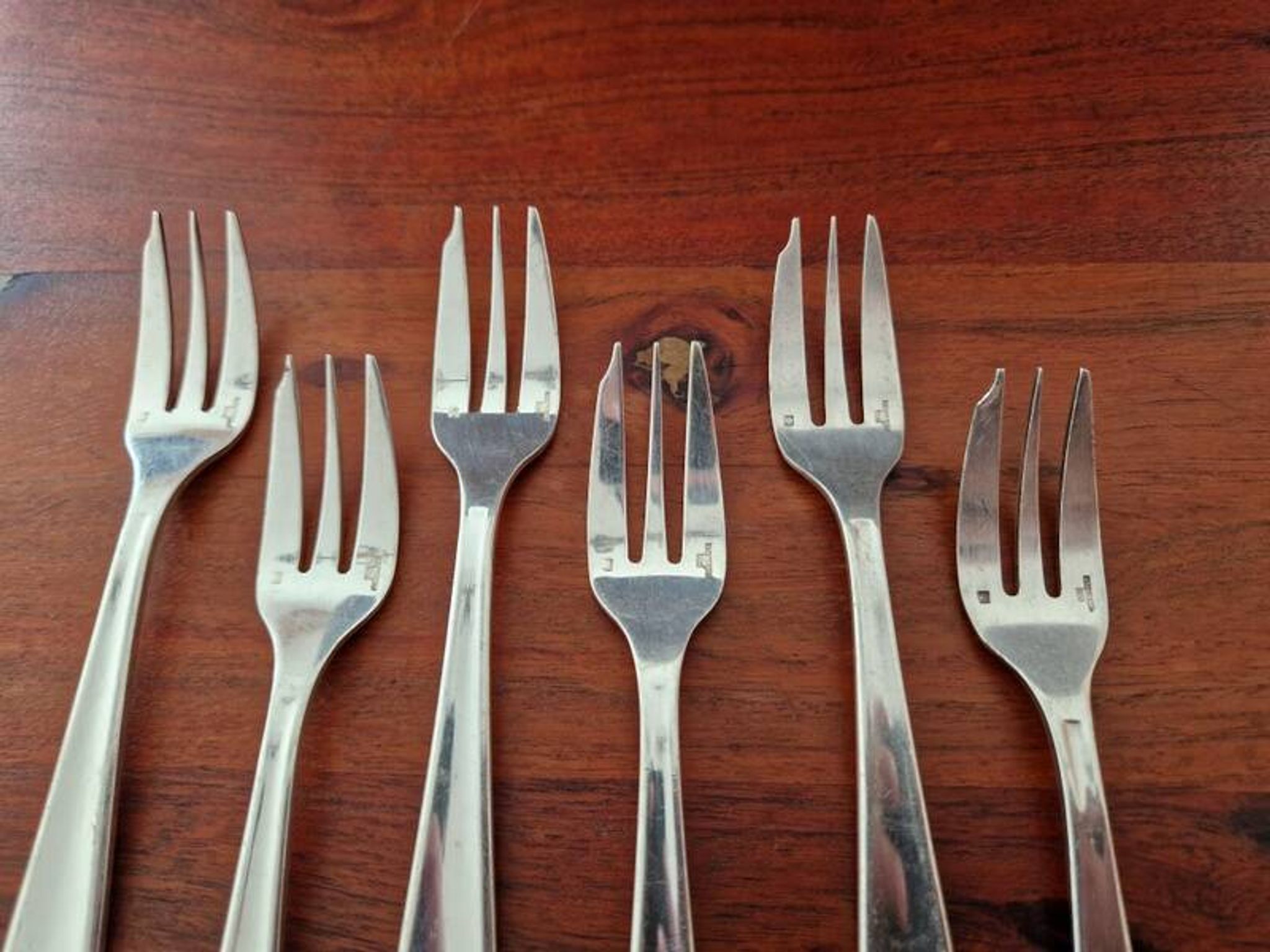 Christofle - Set of 6 Dax model cake forks in silver-plated metal