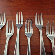 Christofle - Set of 6 Dax model cake forks in silver-plated metal
