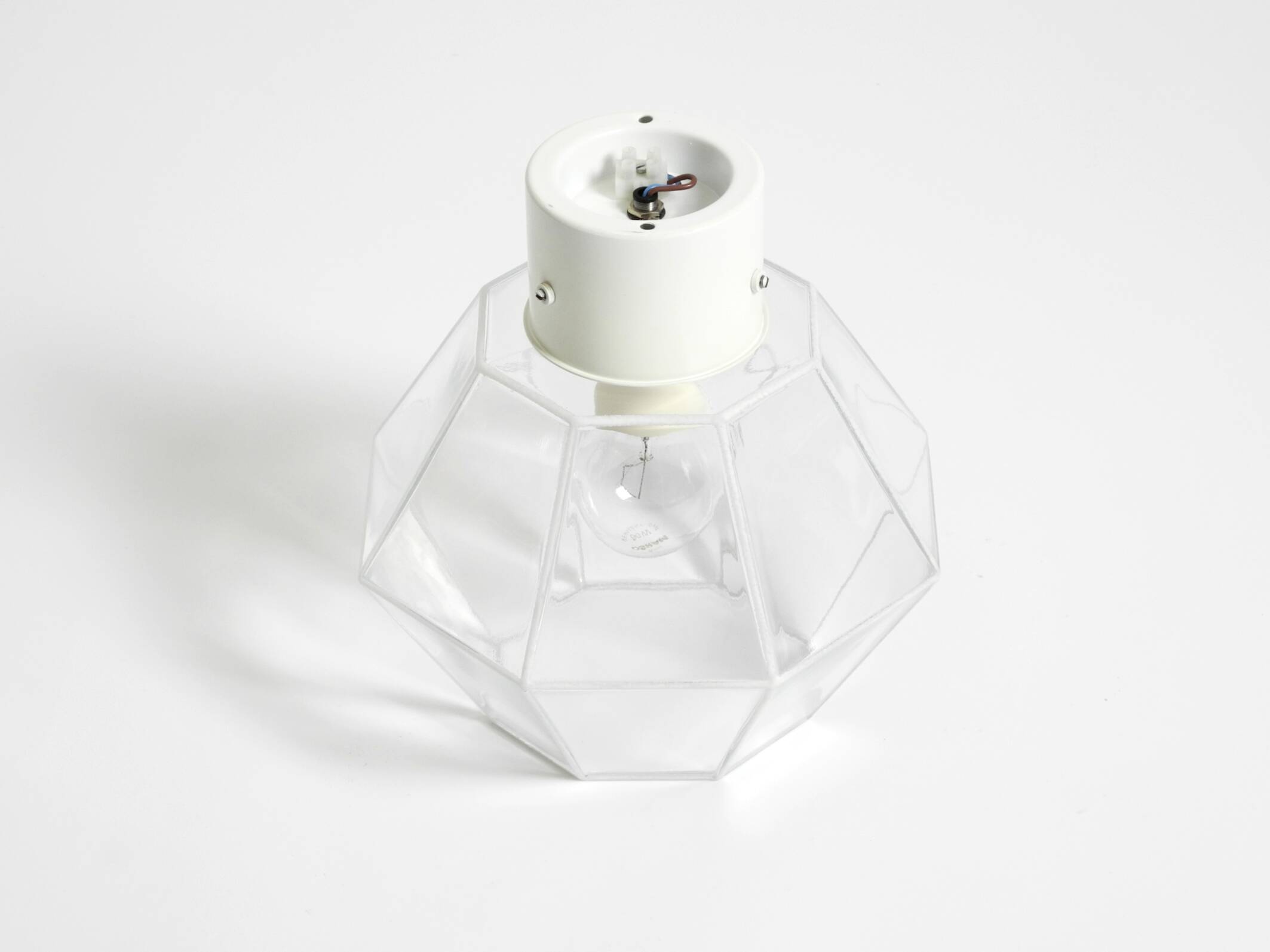 Beautiful 1970s Limburg glass ceiling lamp in octagon shape