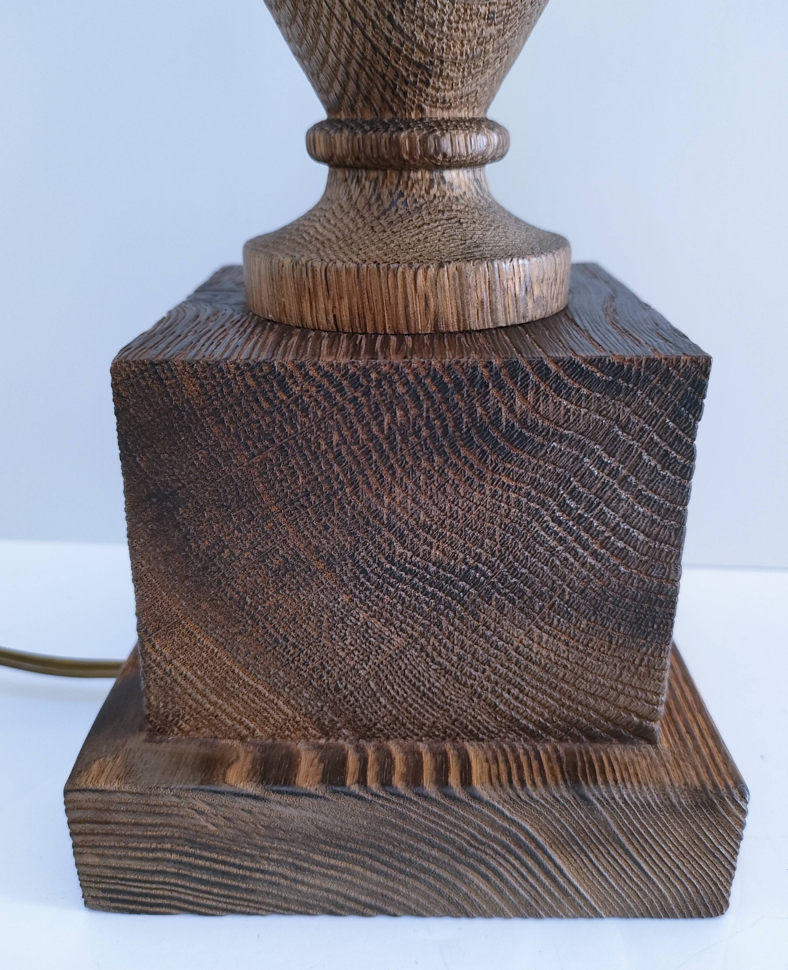 XL turned solid wood lamp base H.45.5 cm