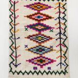 Moroccan Berber carpet azilal ecru with colorful patterns 172x105cm