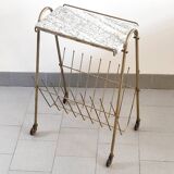 Vintage magazine rack side table 1950