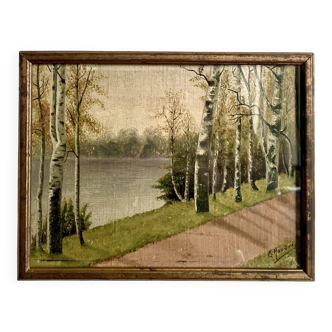 Oil on canvas under glass