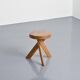 Original S31 stool in solid elm by Pierre Chapo, circa 1980.