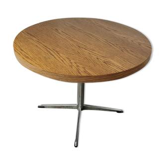 Round coffee table vintage 1970 chrome foot