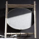 Antique Metal Train Coat Rack with Mirror French Luggage Rack