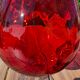 Giant glass 29 cm Empoli ruby red vintage blown glass