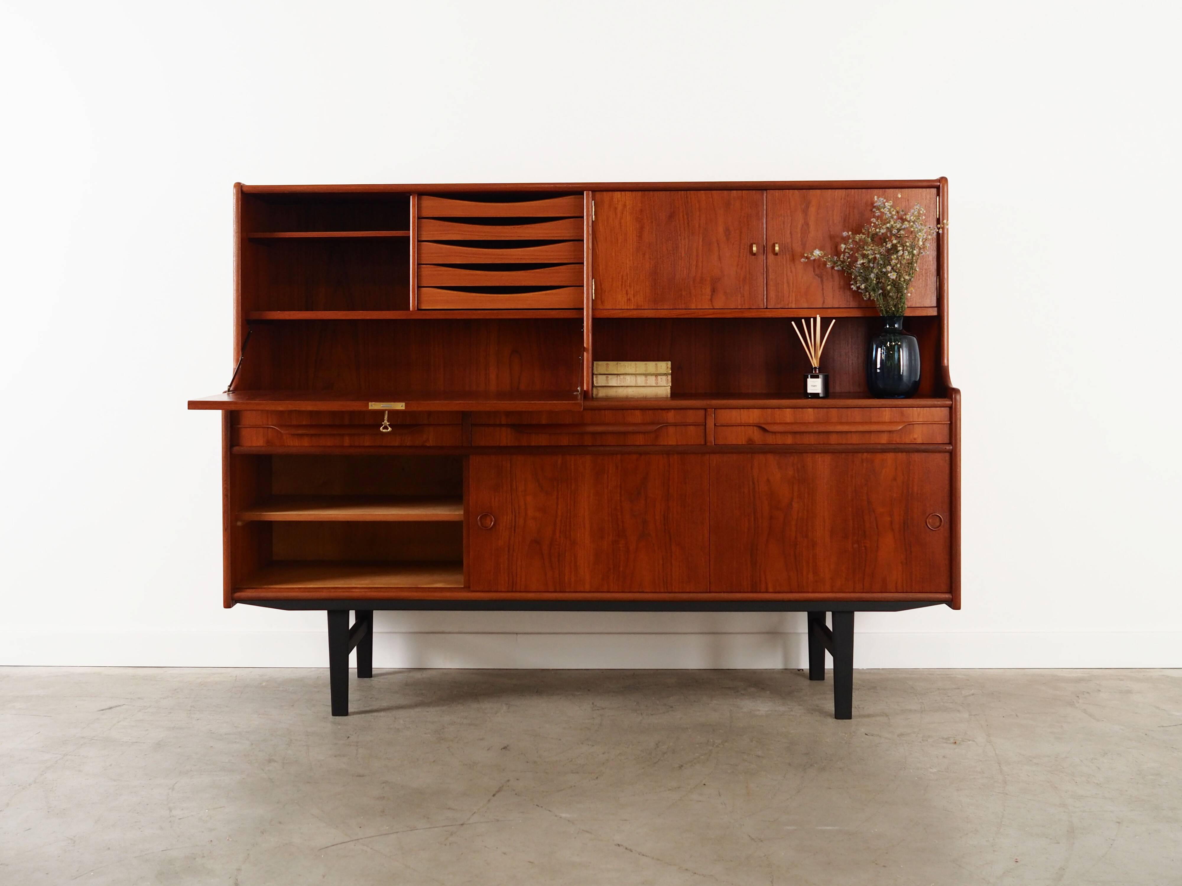 Teak high sideboard, Danish design, 1960s, production: Denmark