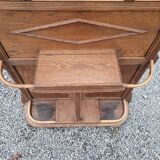 Old oak cloakroom or coat rack